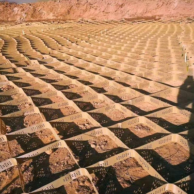 330mm-1000mm Απόσταση συγκόλλησης HDPE Geocell για λύση σταθεροποίησης χαλίκις δρόμου