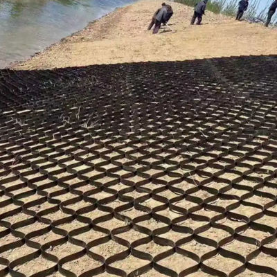 Οδική κατασκευή Γεωκύτταρα HDPE Γεωκύτταρα με υφαντικό και διατρυβωμένο στρώμα χαλίκι
