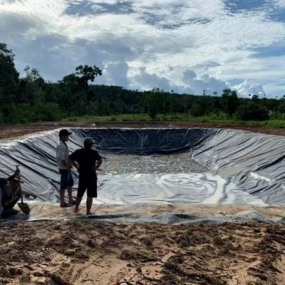 1.0mm HDPE Γεωμεμβράνη για λίμνη ψαριών πλάτος 1-6m Χημικά ανθεκτική μαύρη Γεωμεμβράνη