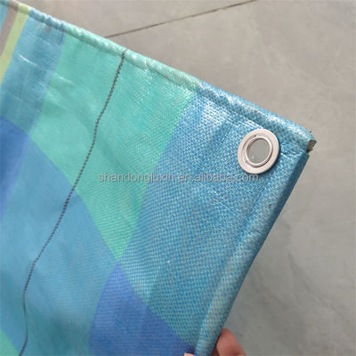 100% Αδιάβροχο Πλέιντ Στυλ Heavy Duty PE Tarpaulin καλύπτει φύλλο για φορτηγό καλύπτει σκηνή