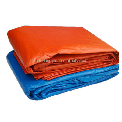 Μπλε πορτοκαλί στυλ Plaid ενισχυμένη PE Tarpaulin Poly Tarp ύφασμα Νήμα αριθμός 500D-1500D