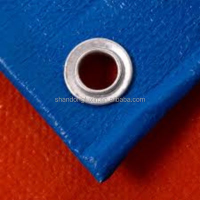 Μπλε πορτοκαλί στυλ Plaid ενισχυμένη PE Tarpaulin Poly Tarp ύφασμα Νήμα αριθμός 500D-1500D