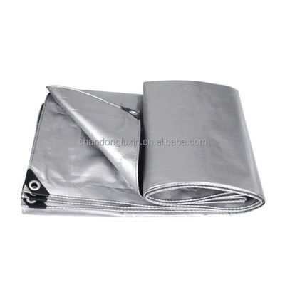 Επικάλυψη PE Tarpaulin Silver Gray Ιδανική για να εμποδίζει το φως του ήλιου και να προστατεύει από τη βροχή