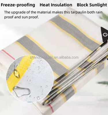 Στυλ Stripe Pe Tarpaulin 100% παρθένος πλαστικός υδατοασφαλής σανίδες για εξωτερική προστασία