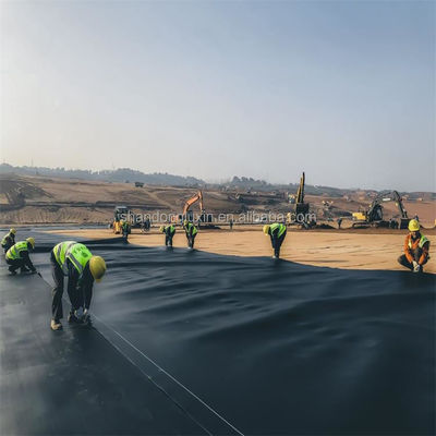 Διπλή ομαλή επιφάνεια μαύρη γεωμεμβράνη HDPE για καλλιέργεια γαρίδας