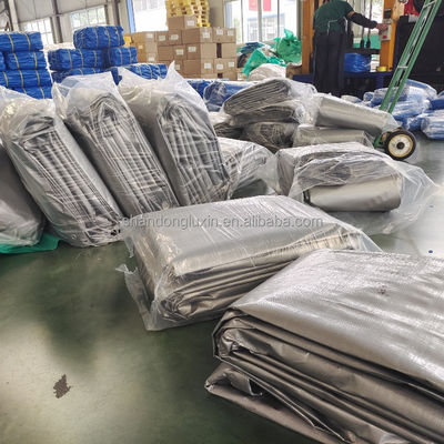 Κάλυψη οροφής βαρέα καθήκοντα Poly Tarp καλύπτει για φορτηγό Αδιάβροχο μπλε κάμπινγκ ηλιακή σκιά