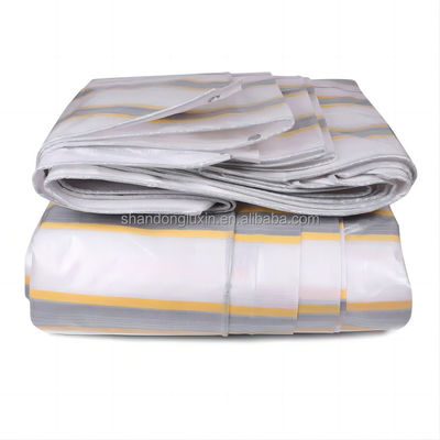 500D Stripe Style Double Blue/White/Black/Red PE Tarpaulin Cover Tarp για όλους τους σκοπούς